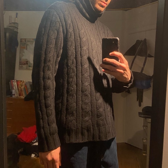 100% cashmere black knit turtleneck neck - Picture 4 of 6